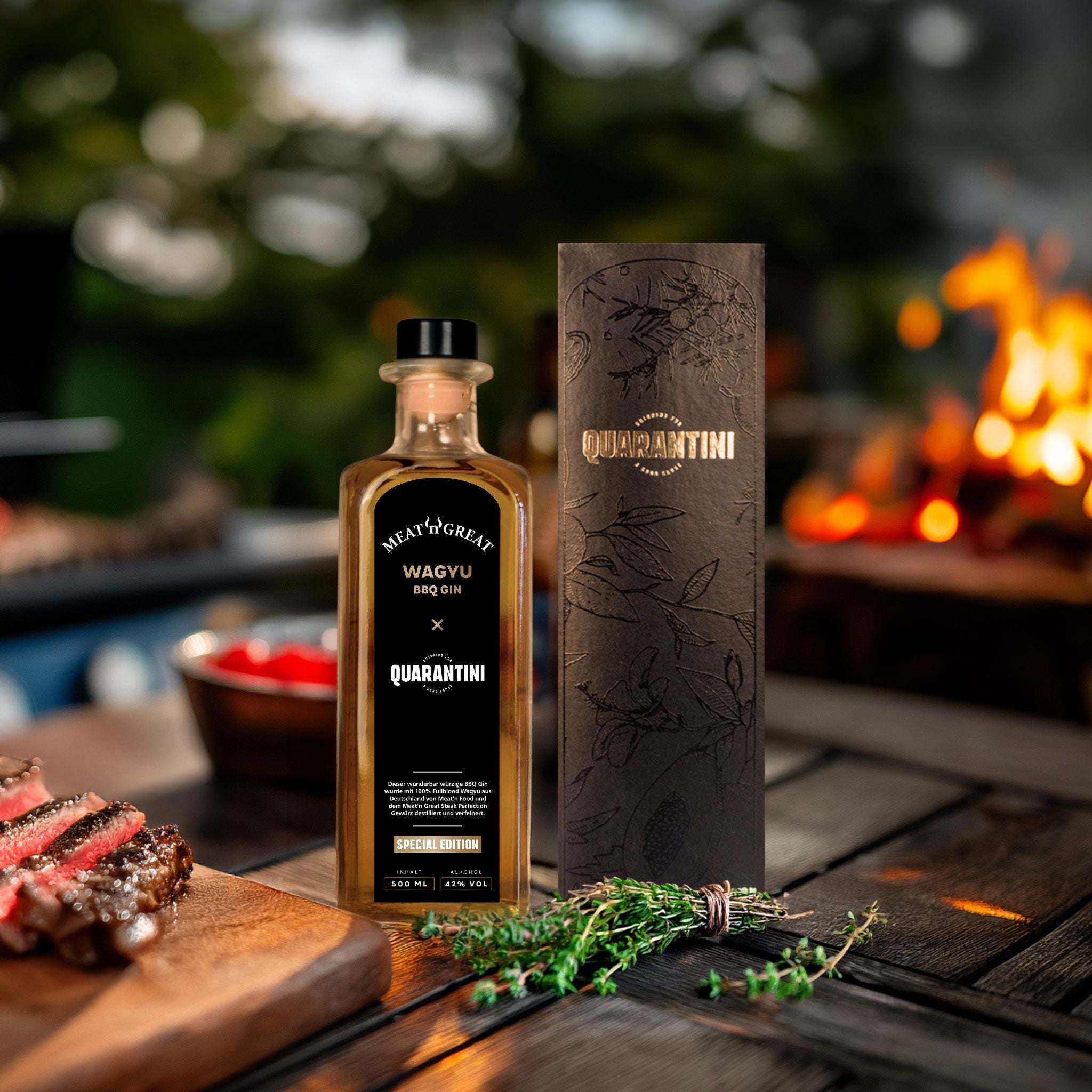 Quarantini × Meat'n'Great Wagyu BBQ Gin (nur 111 Packages)