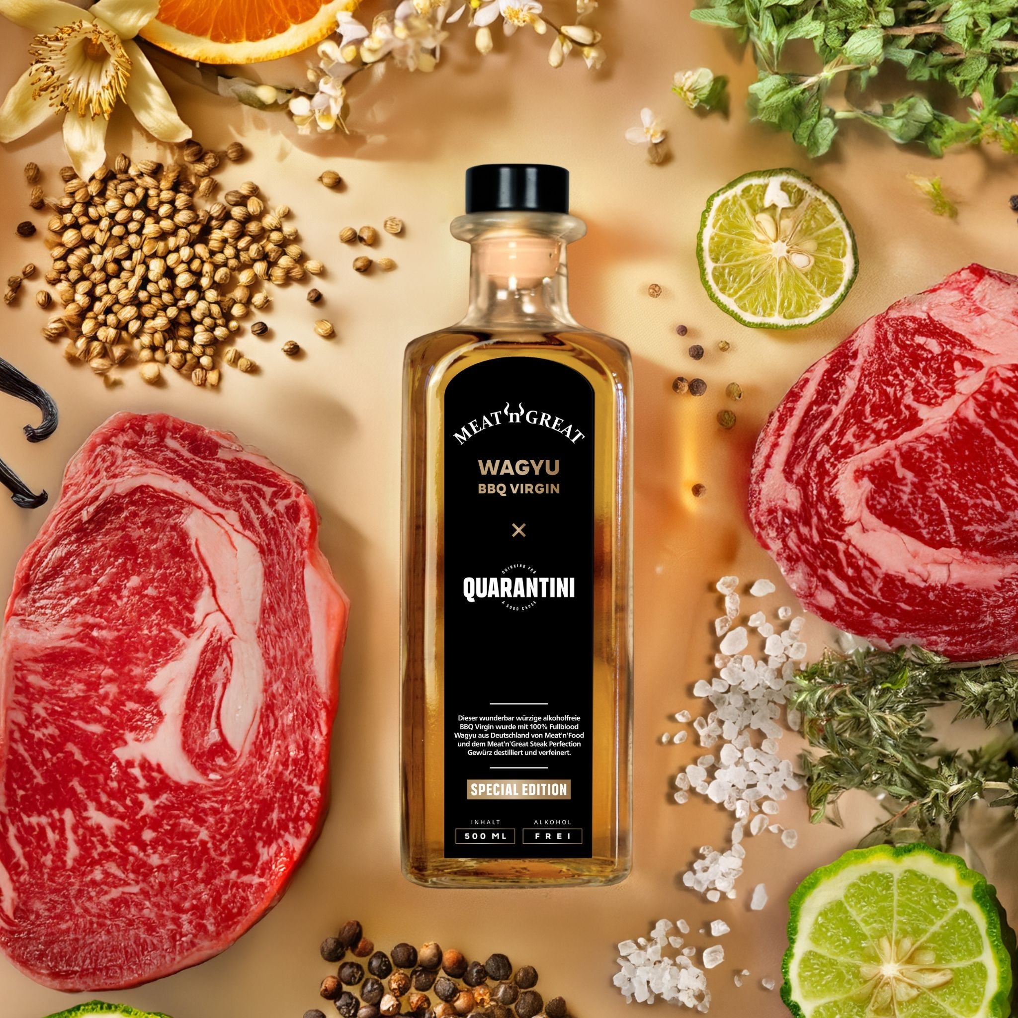 Quarantini × Meat'n'Great Wagyu BBQ Gin (nur 111 Packages)