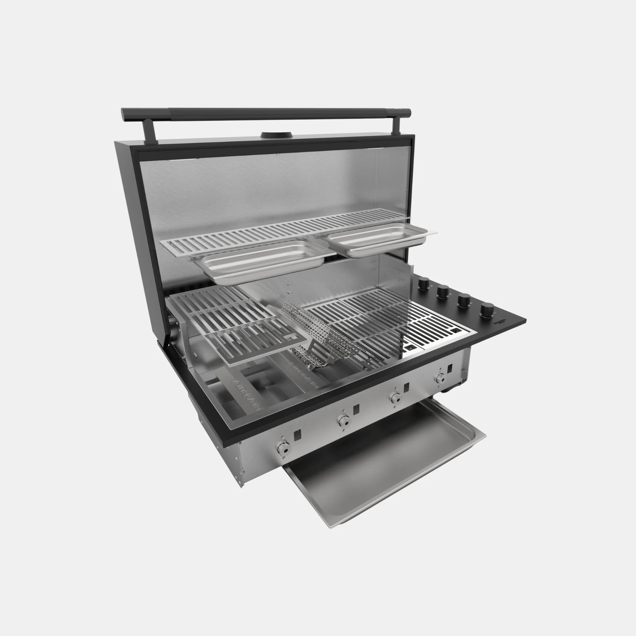 Brabura Box-Q-Einbaugrill 4-Brenner | Neuestes Edelstahlmodell