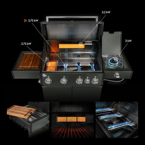 Burnhard Big FRED Deluxe Gasgrill Green Edition 4-Brenner mit Edelstahlrost Series 4