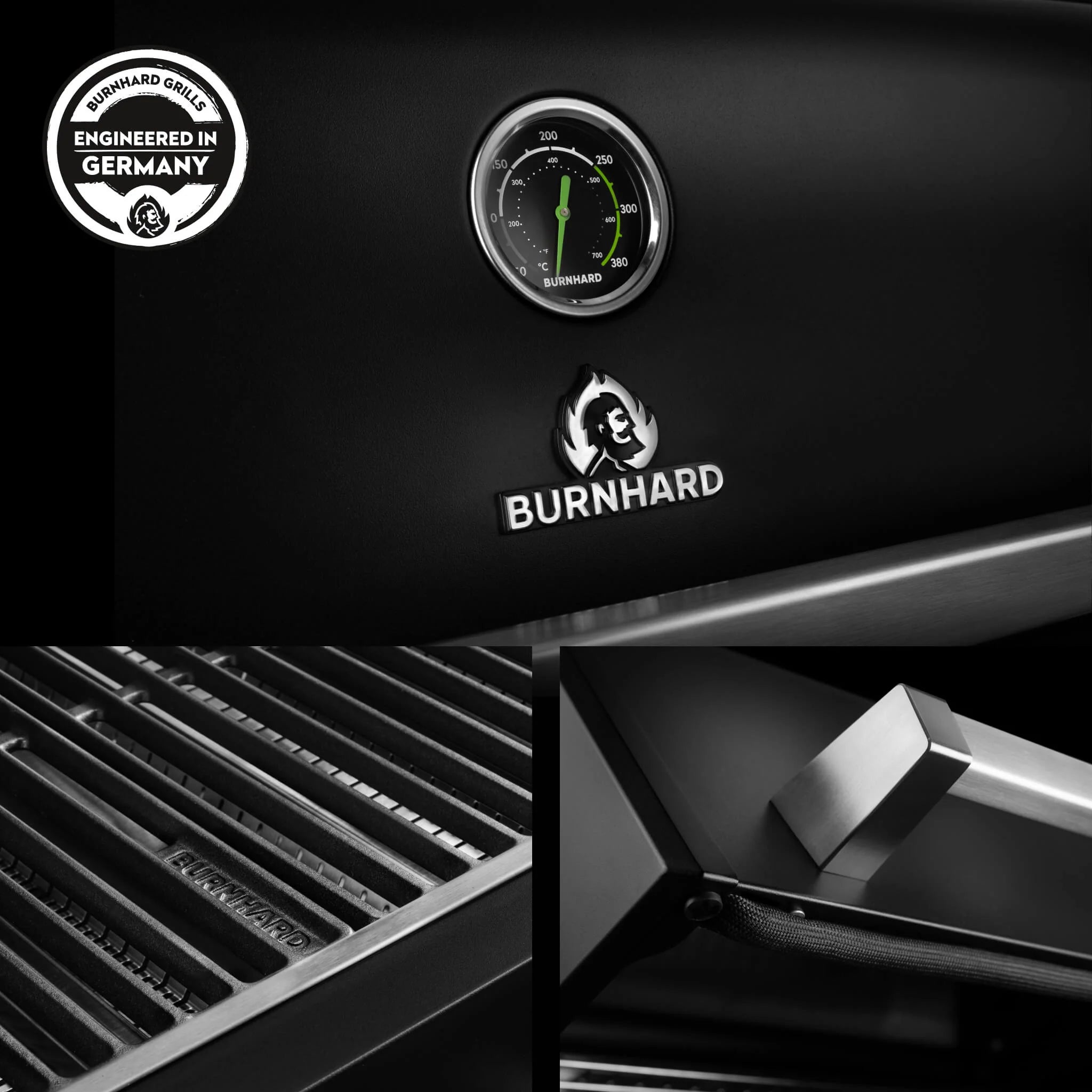 Burnhard Fat FRED Deluxe+ Gasgrill Black Edition 6-Brenner mit Edelstahlrost (Series 4)