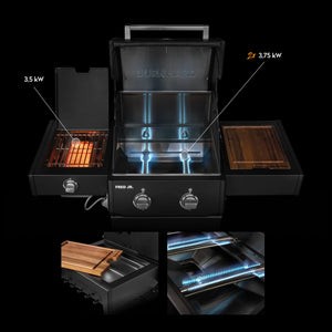 Burnhard FRED Jr. Deluxe Gasgrill Black Edition 2-Brenner mit Edelstahlrost Series 4