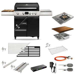 Burnhard GRANT Upgrade - Modularer Gasgrill 4-Brenner mit Schubladen und Edelstahlrost