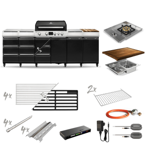Burnhard GRANT Station - Modularer Gasgrill 4-Brenner mit Schubladen und Gusseisenrost