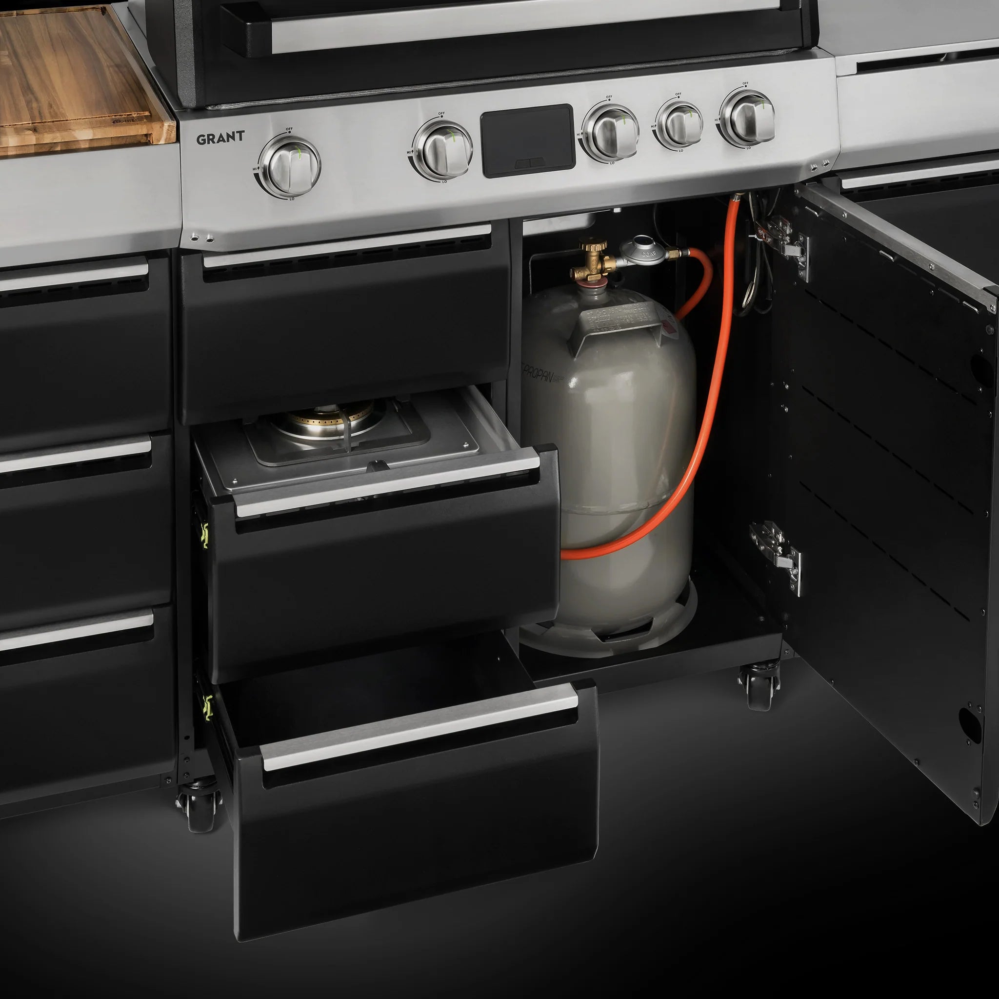 Burnhard GRANT Station - Modularer Gasgrill 4-Brenner mit Schubladen und Edelstahlrost