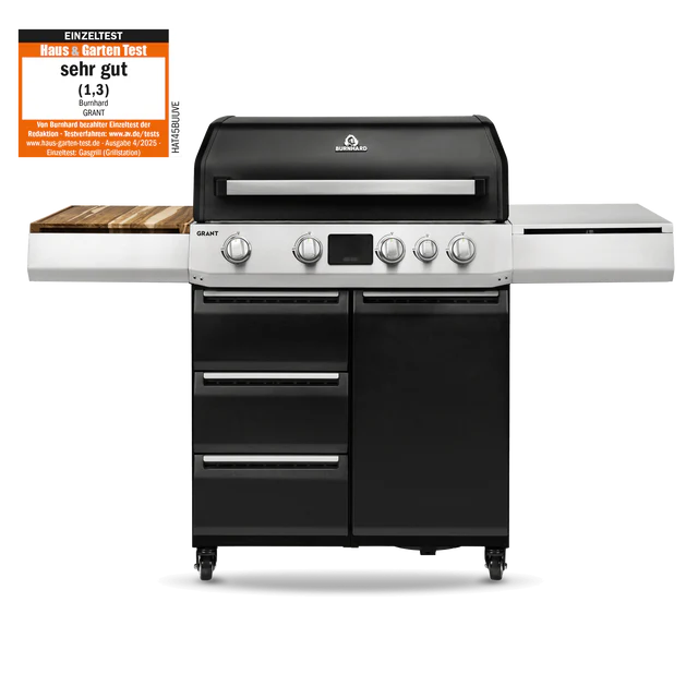 Burnhard GRANT Upgrade - Modularer Gasgrill 4-Brenner mit Schubladen und Gusseisenrost