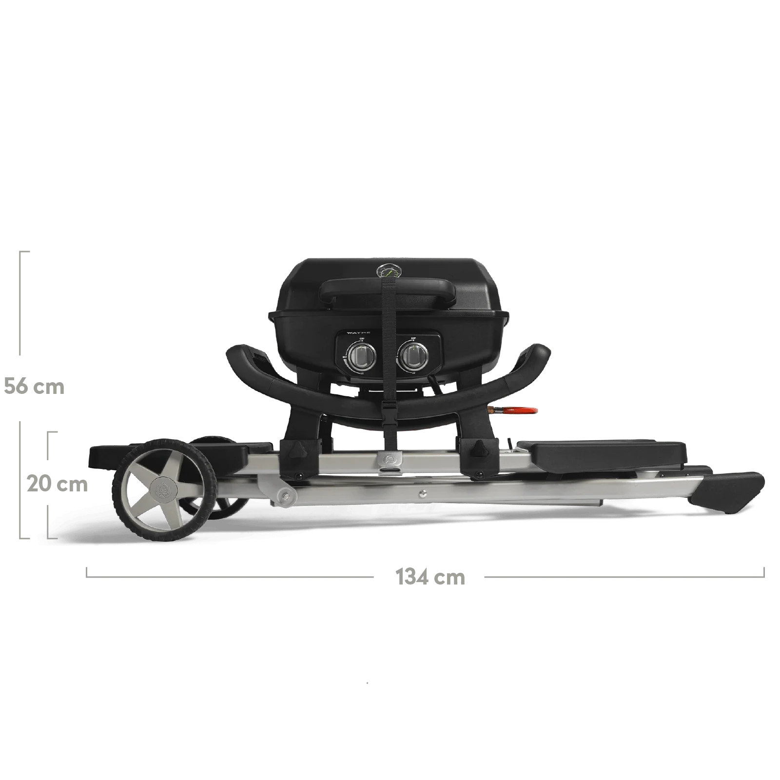 Burnhard WAYNE Balkongrill 2-Brenner inkl. Rollwagen