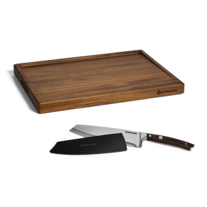 Burnhard Schneidebrett Akazienholz mit RAGNAR Küchenmesser