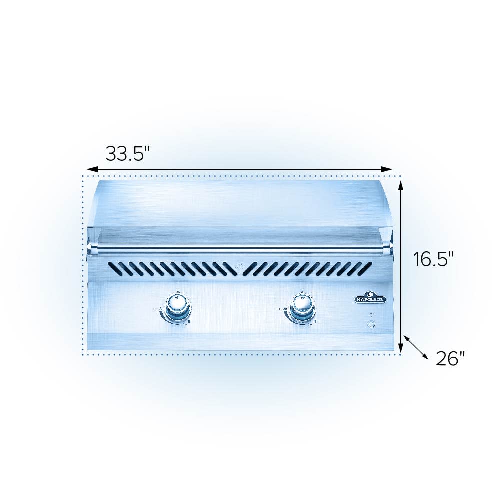 Abmessungen Napoleon Einbau Plancha 700er Series (32-Zol)