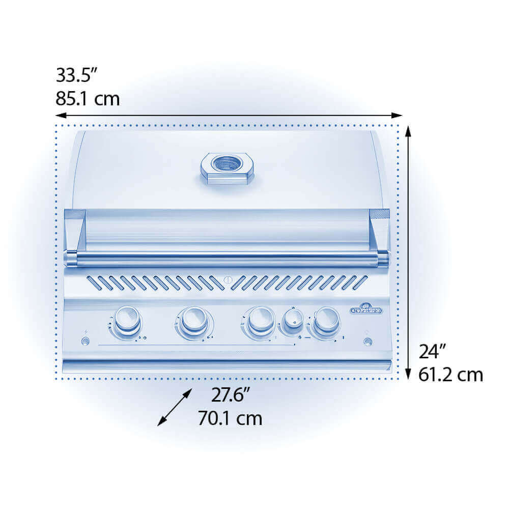 Napoleon 700-Series 32", Mattschwarz, Einbaugrill, inkl. Drehspieß