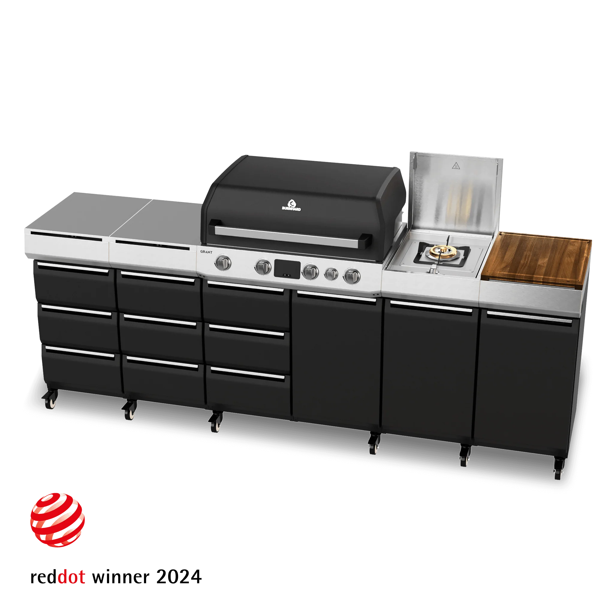 Burnhard GRANT Station - Modularer Gasgrill 4-Brenner mit Türen und Edelstahlrost