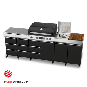 Burnhard GRANT Station - Modularer Gasgrill 4-Brenner mit Türen und Gusseisenrost
