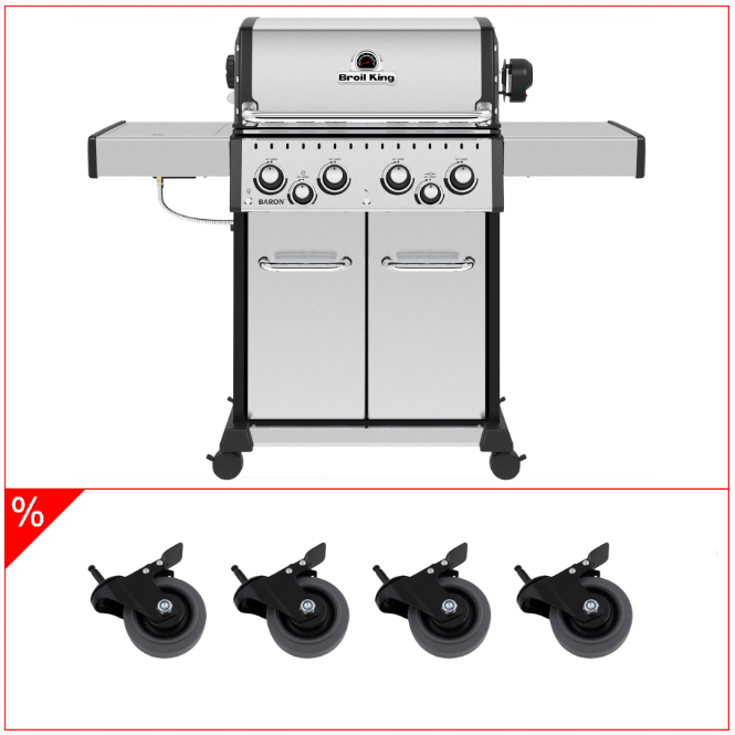 Broil King Baron S 490 IR inkl. Drehspieß, Infrarotbrenner & Premium Lenkrollen