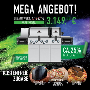 Broil King Regal S 690 PRO IR Bundle inkl. Abdeckhaube, Pizzastein-Set & Pizzacutter