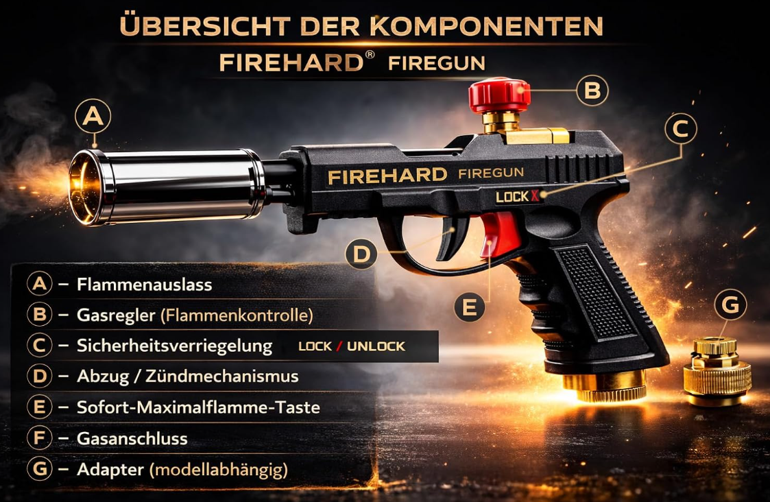 Firehard Firegun| Grillgun, Detailansicht 1