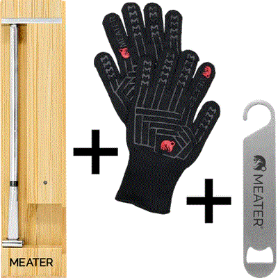 Meater 2+ Grillthermometer Bluetooth + Handschuhe & Flaschenöffner 