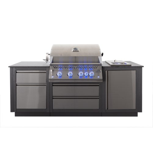 OASIS™ 105 Outdoor-Küche, 32-Zoll-Propangasgrill der Einbau-Serie 700 mit SIZZLE ZONE™ Seitenbrenner, Edelstahl