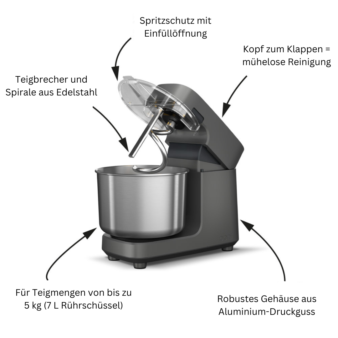 Ooni Halo Pro Spiral-Knetmaschine & Küchenmaschine dark grey VORBESTELLER