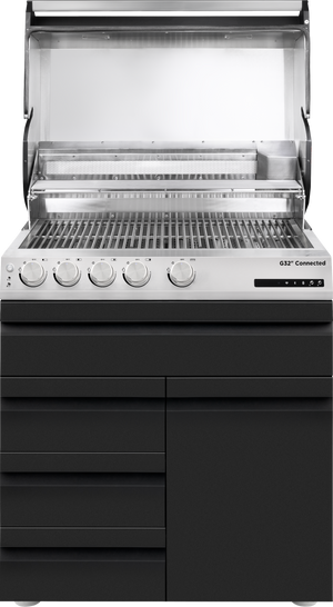 Otto Wilde G32" Connected, 3 Schubladen + 1 Tür (NEUES MODELL) inkl. Gasbuddy, 4er Set Kerntemperaturfühler und Einlegeboden