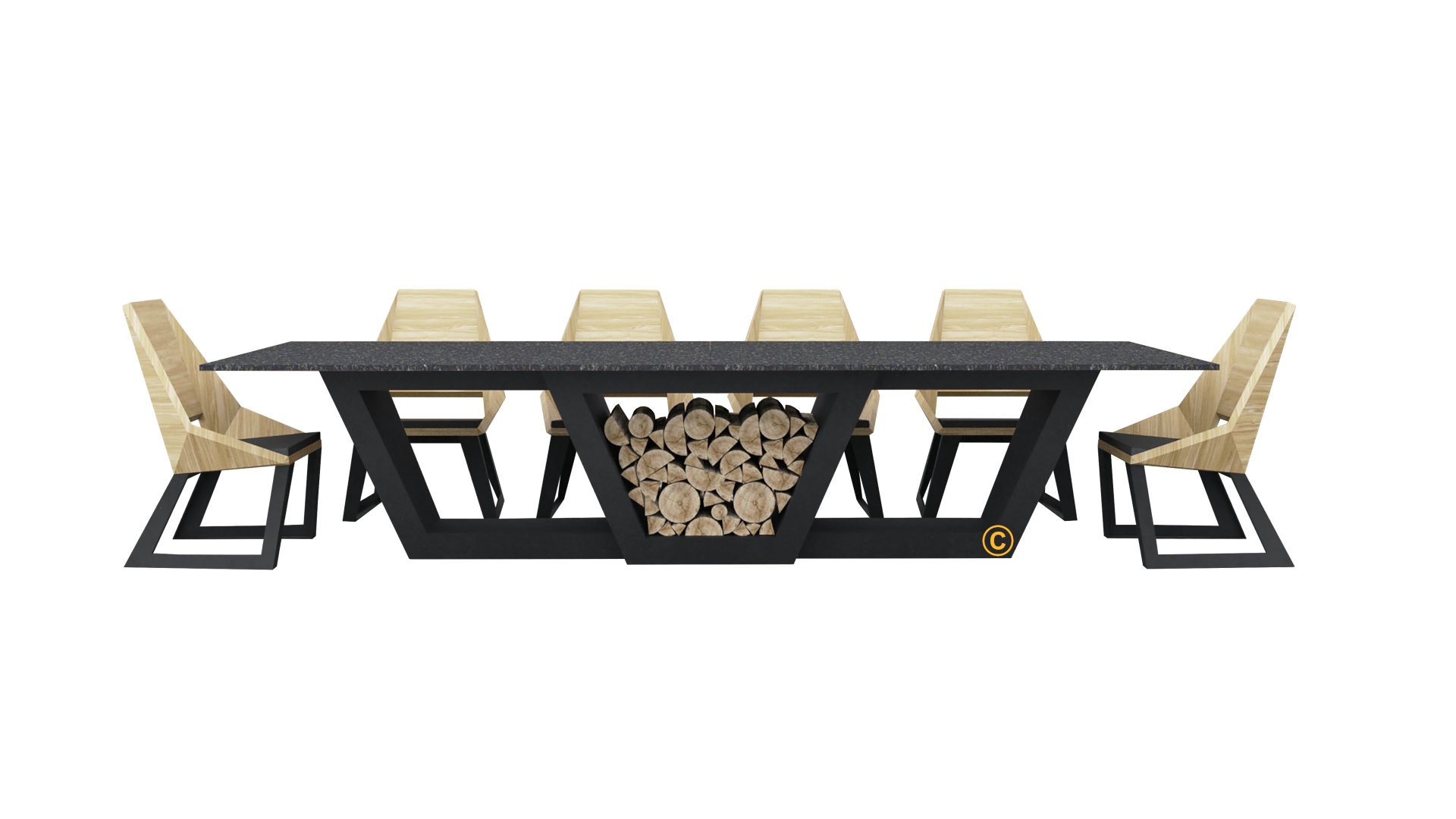 Quan Garden TABLE SET FOR 10 WITHOUT GRILL CARBON