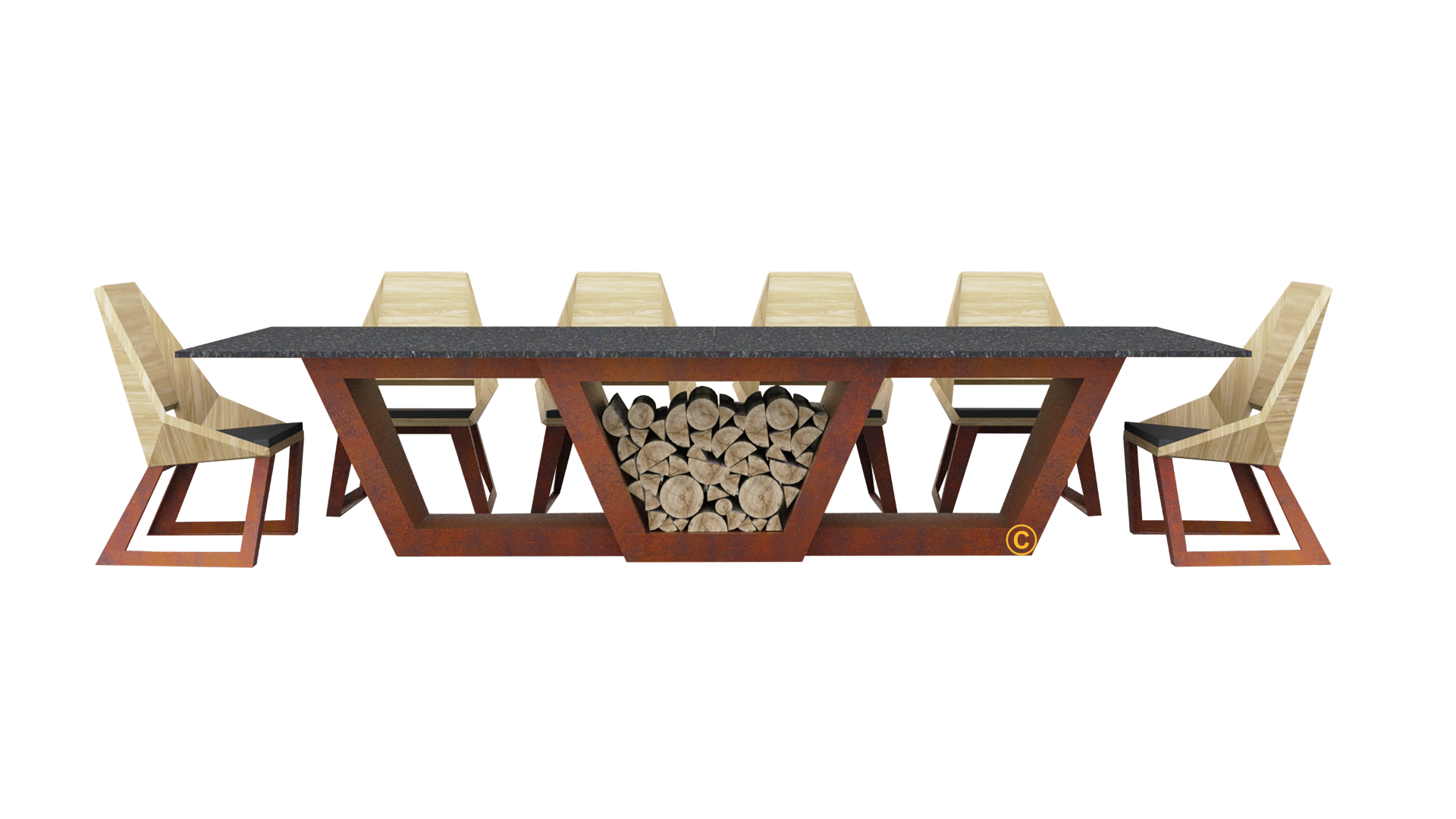 Quan Garden TABLE SET FOR 10 WITHOUT GRILL CORTEN