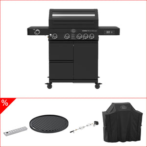 Rösle Videro pro Smart Bundle - mit Grillplatte, Rotisserie, Räucherbox und Abdeckhaube