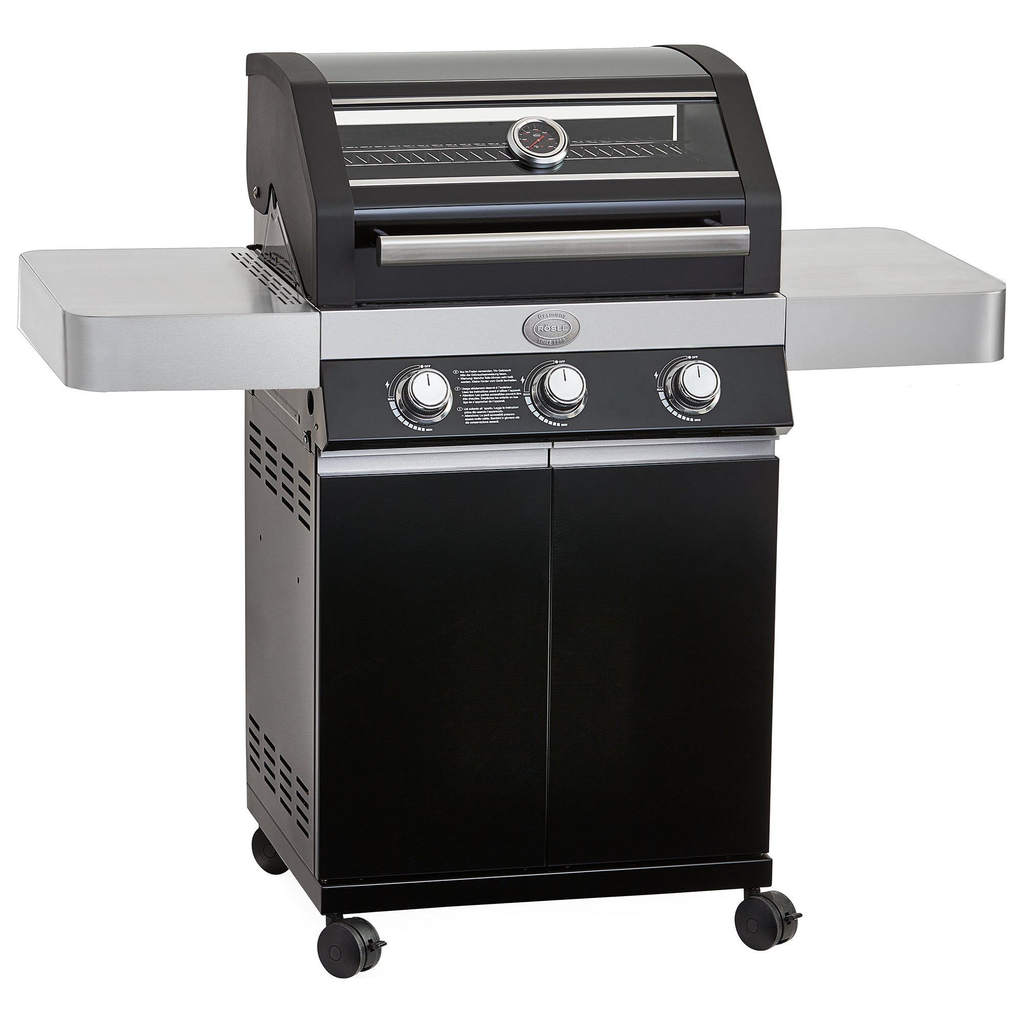 Rösle Gasgrill BBQ-Station VIDERO G3 Pure schwarz 50 mbar