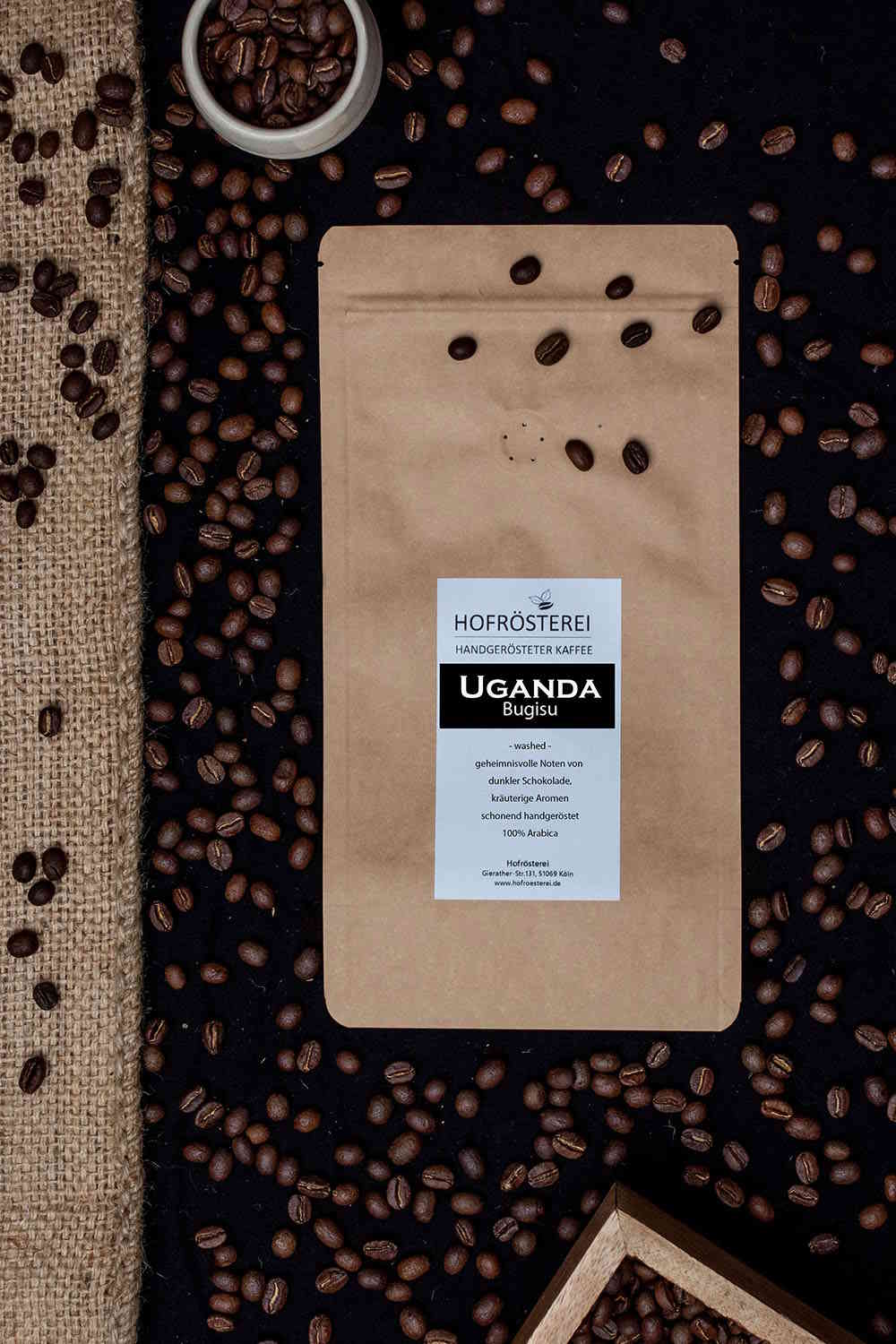 Hofrösterei Kaffeebohnen Uganda- Bugisu 500g