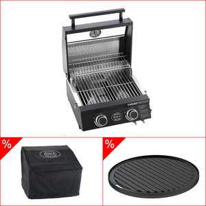 Rösle Videro Pro G2-P 50mbar Bundle mit Abdeckhaube und Grillplatte, rund