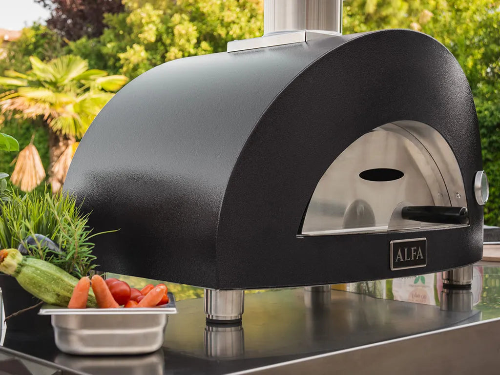 Alfa Forni Moderno  1 Pizza, Gas/Hybrid, grau in der Außenküche