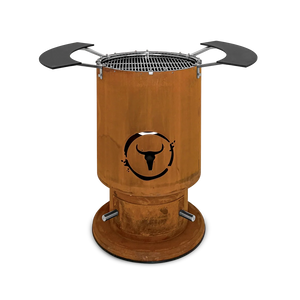 Moesta Bandit 2.0 - corten inkl. Grillrost + 2 Ablagen oben schwarz