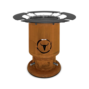 Moesta Bandit 2.0 corten - inkl. Grillrost + 4 Ablagen oben schwarz