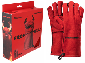 Feuermeister Grillhandschuh, Gr. 12 Spaltleder Rot