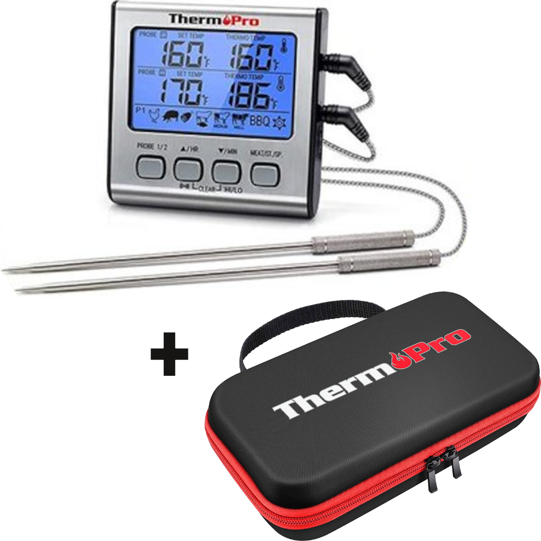 ThermoPro Set TP17 Kernthermometer + TP98 Aufbewahrungstasche