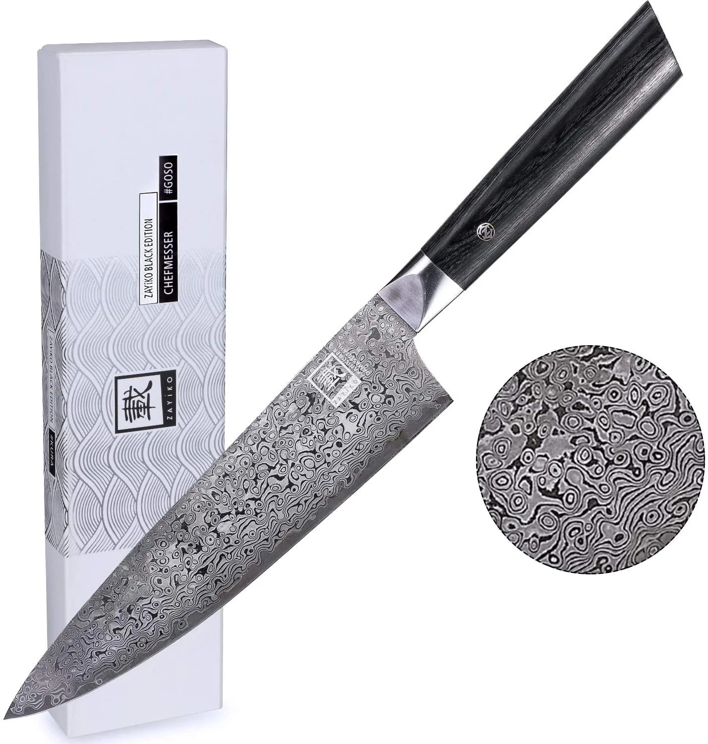 Zayiko Damast Fleischmesser, "Black"-Serie