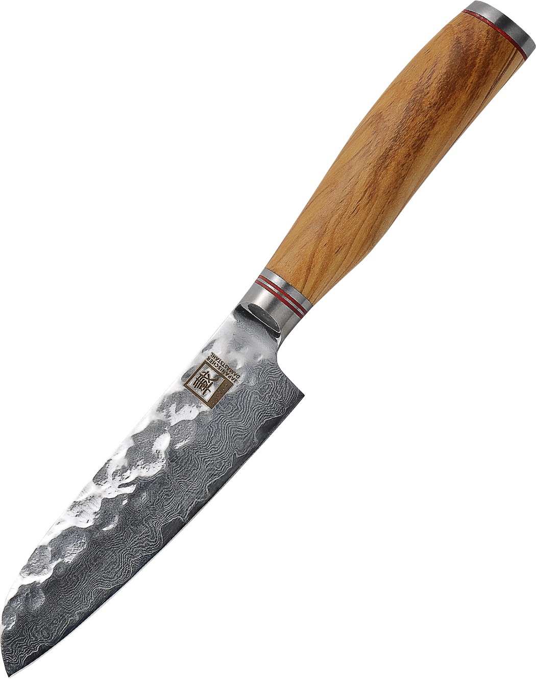 Zayiko Damast kleines Santokumesser, "Olive"-Serie