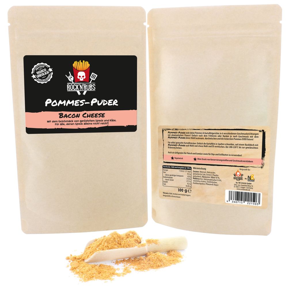 Produktbild Rock 'n' Rubs Pommes-Puder, Bacon-Cheese